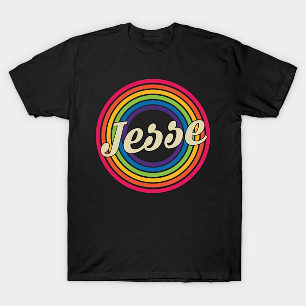 Jesse - Retro Rainbow Style T-Shirt by MaydenArt